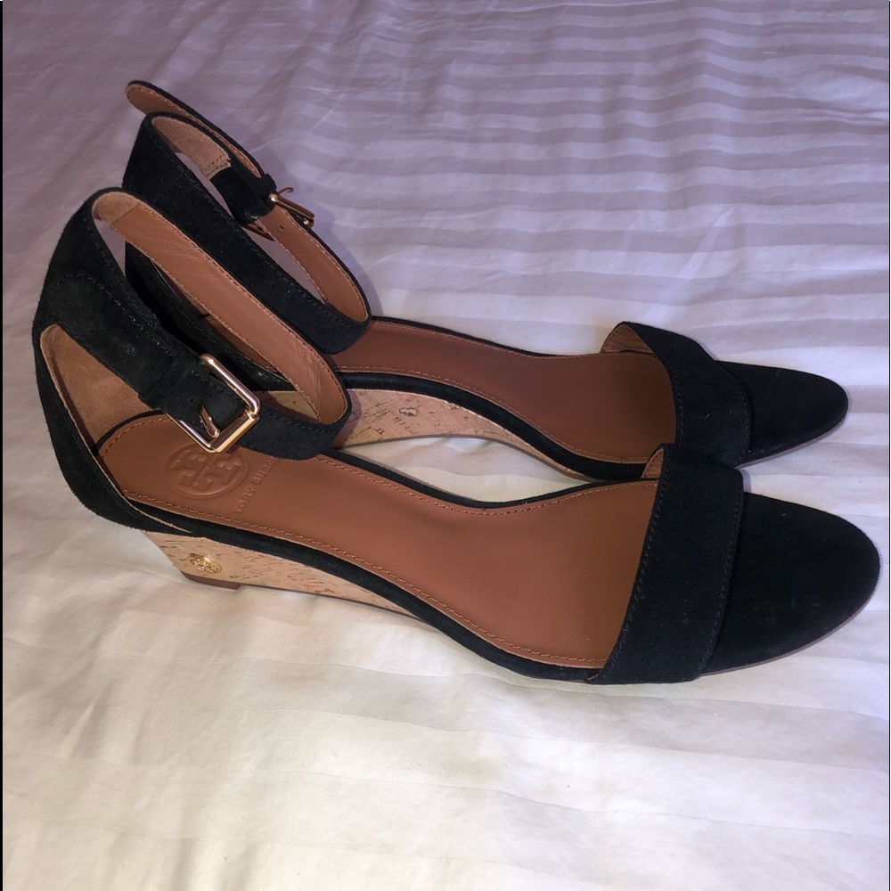 Tory Burch NWT Black Savannah Demi Wedges